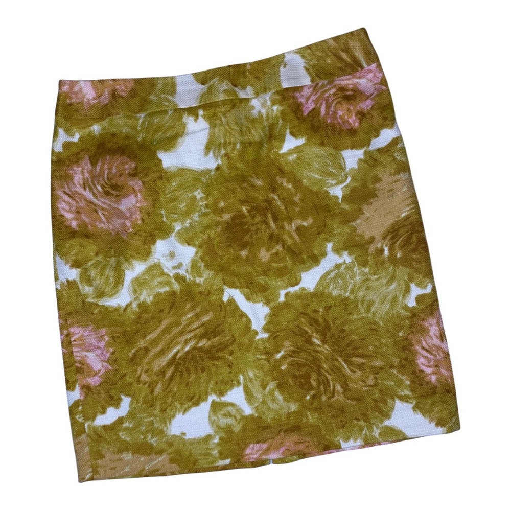 TALBOTS yellow floral print pencil skirt size 14P